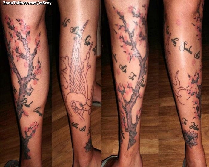 Tattoo photo Leg, Animals, Birds