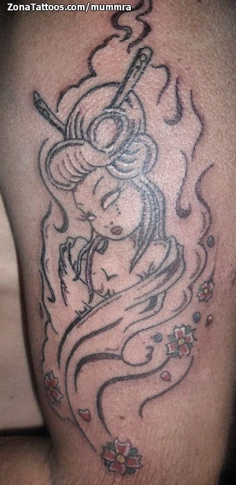Foto de tatuaje Geishas, Orientales, Brazo