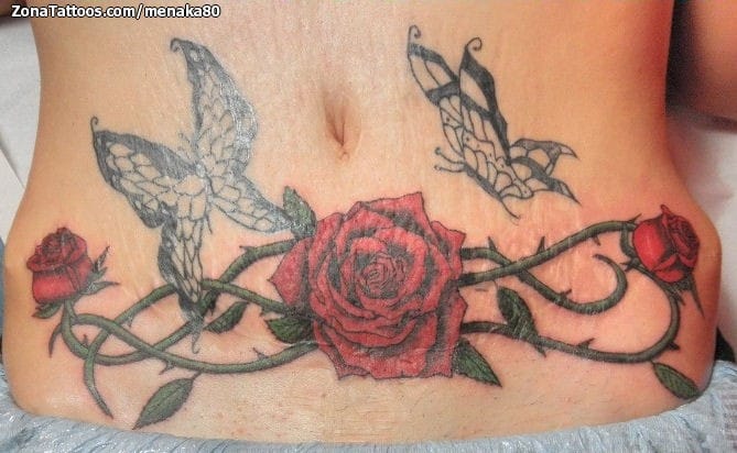 Foto de tatuaje Rosas, Flores, Enredaderas