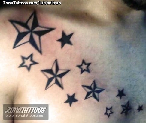 Foto de tatuaje Estrellas, Pecho