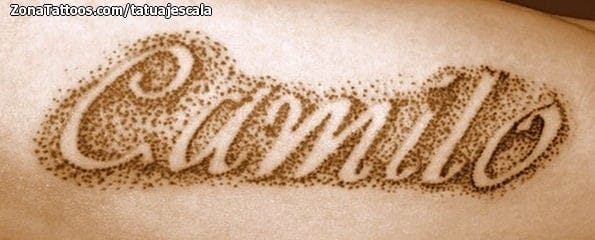 Tattoo photo Pointillism, Names, Letters