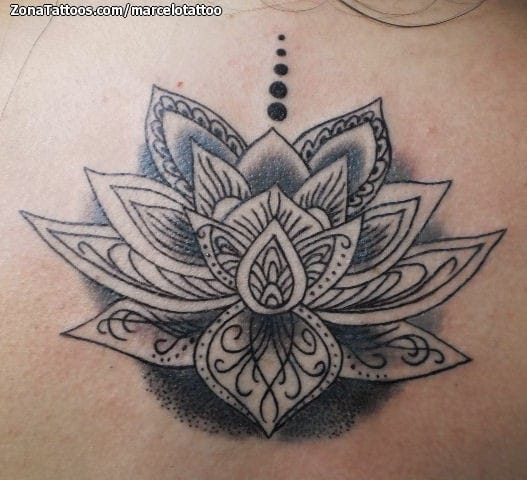 Tattoo photo Lotus, Flowers, Back