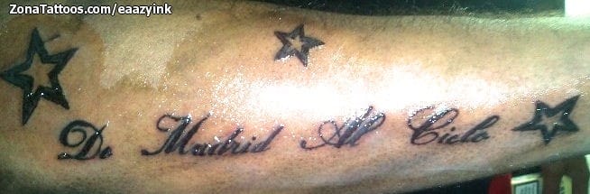 Tattoo photo Messages, Letters, Stars