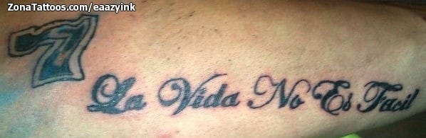 Foto de tatuaje Frases, Letras, Números