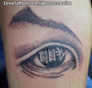 Tattoo photo Eyes, Kanjis, Japanese