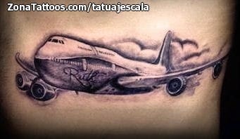 Foto de tatuaje Aviones, Nubes