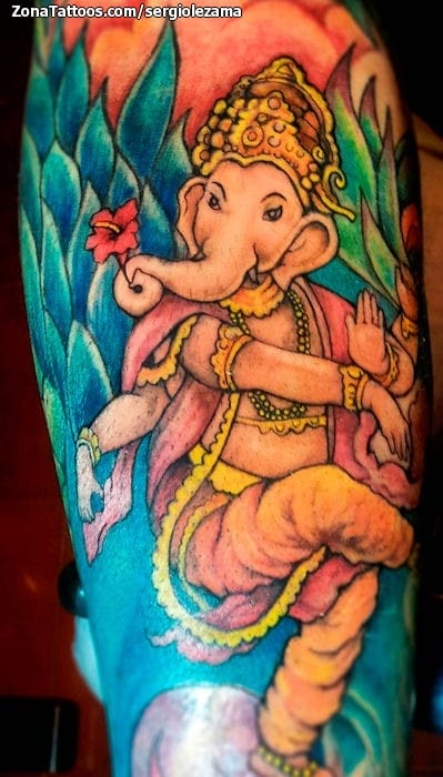Tattoo photo Ganesha, Hindus, Asian