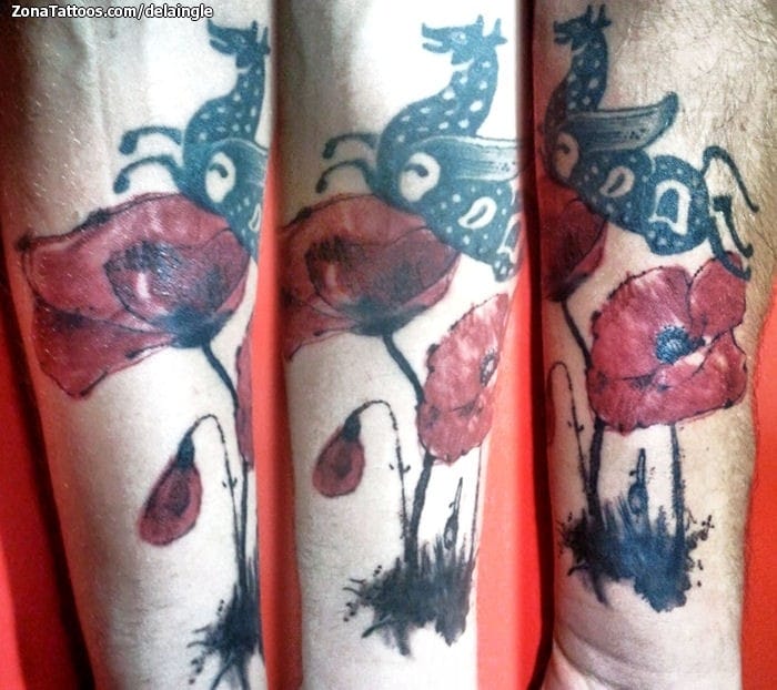 Tattoo photo Poppies, Flowers