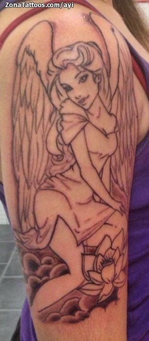 Foto de tatuaje Ángeles, Pin-ups, Brazo