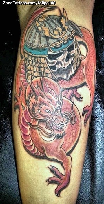 Foto de tatuaje Dragones, Samurais, Orientales