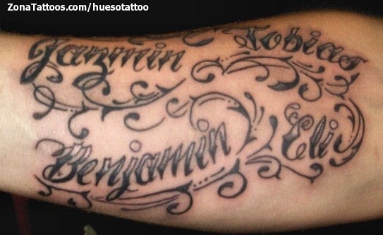 Foto de tatuaje Benjamín, Nombres, Letras