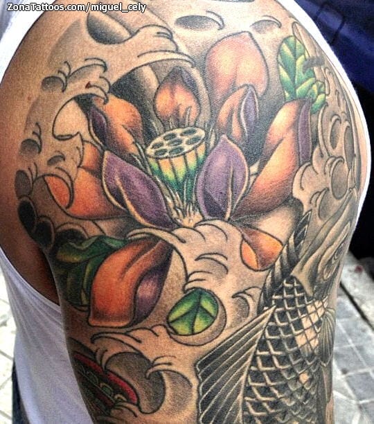 Foto de tatuaje Lotos, Flores, Orientales