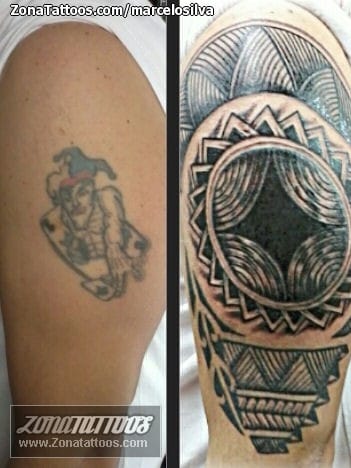 Foto de tatuaje Maoríes, Cover Up, Brazo