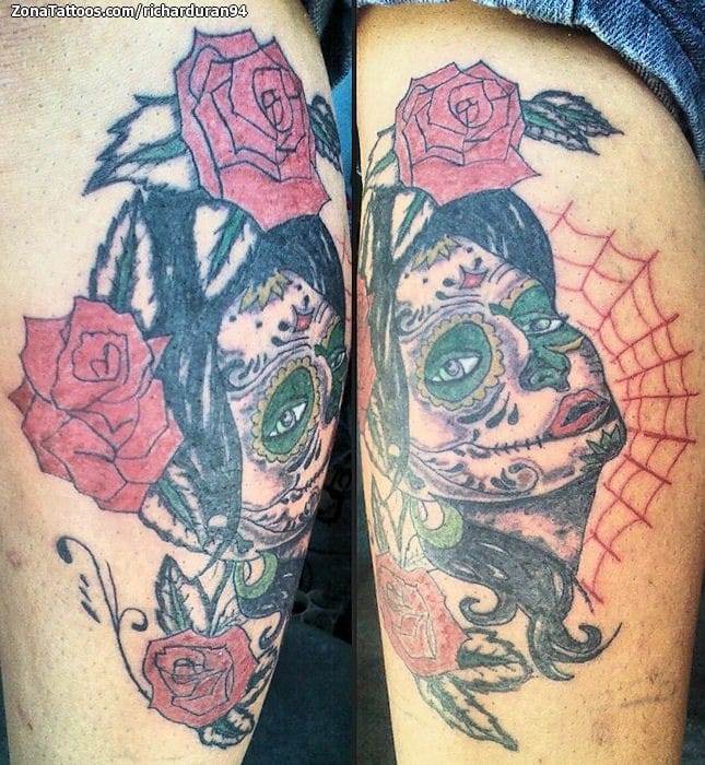 Tattoo photo Catrina, Roses, Flowers