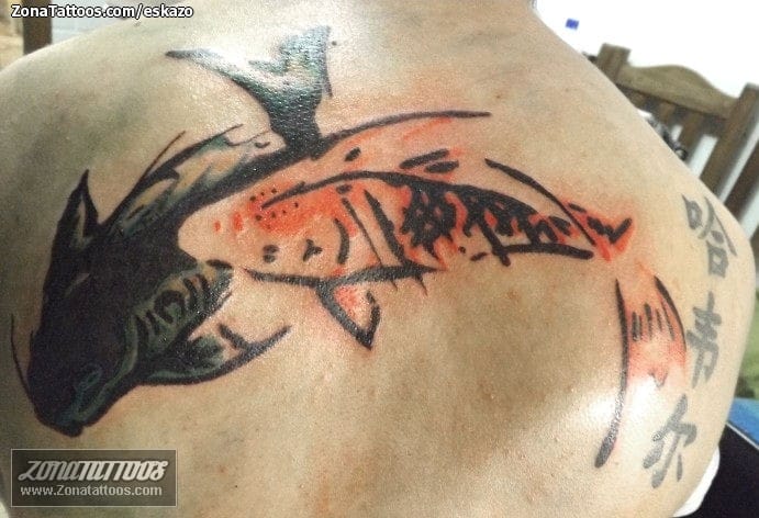 Foto de tatuaje Peces, Orientales, Kanjis