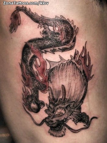 Foto de tatuaje Dragones, Orientales