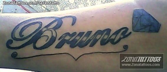 Foto de tatuaje Bruno, Nombres, Diamantes