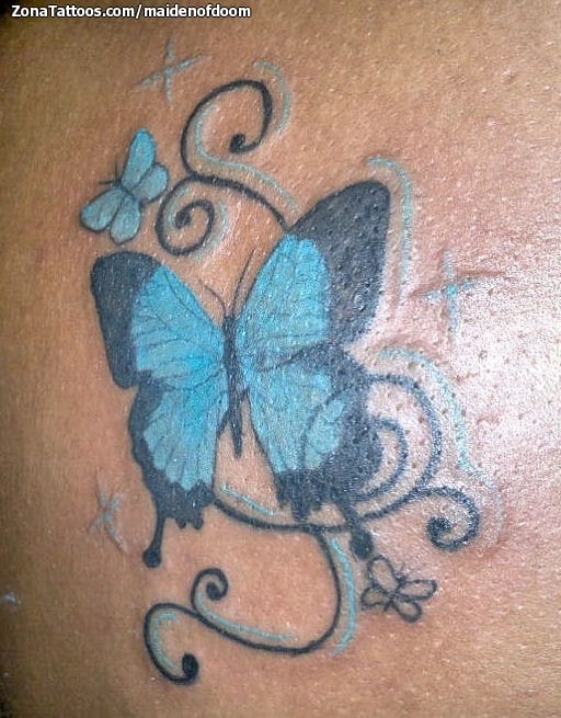 Foto de tatuaje Mariposas, Filigranas