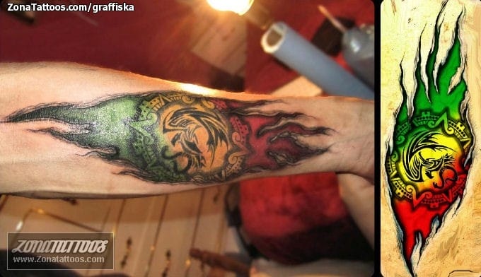 Foto de tatuaje Tribales, Banderas, Grietas