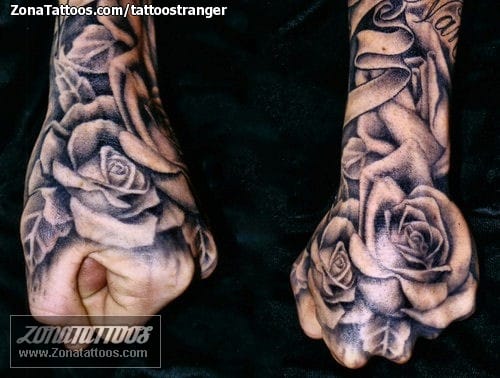 Tattoo photo Roses, Flowers, Hand