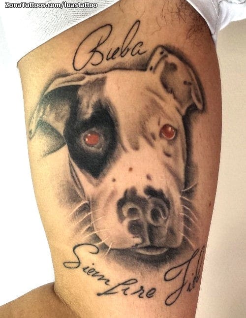 Tattoo photo Dogs, Letters