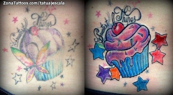 Tattoo photo Stars, Cover Up, Cupcakes