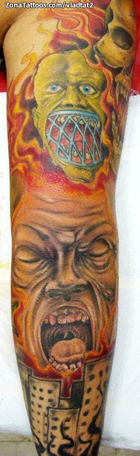 Tattoo photo Monsters, Fires, Sleeves