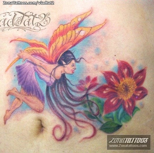 Foto de tatuaje Hadas, Flores, Fantasía