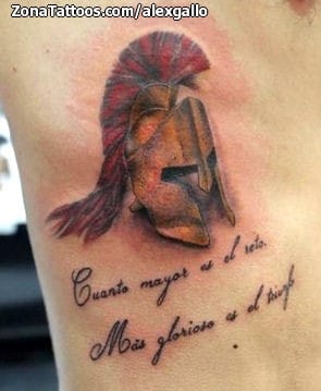 Foto de tatuaje Yelmos, Gladiadores, Frases