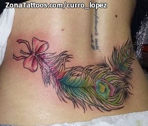 Foto de tatuaje Plumas, Espalda