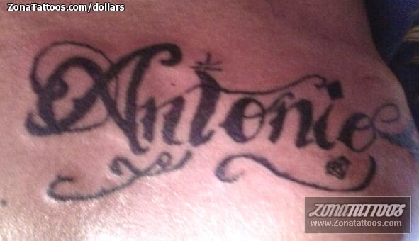 Foto de tatuaje Antonio, Nombres, Letras