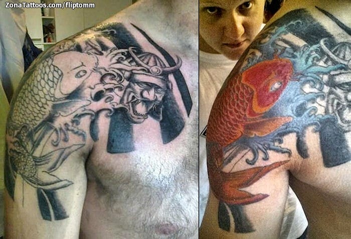 Tattoo photo Animals, Shoulder, Fish