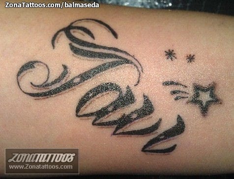 Foto de tatuaje Letras, Estrellas