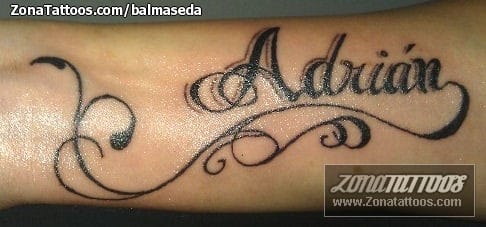 Tattoo photo Adrián, Names, Flourish