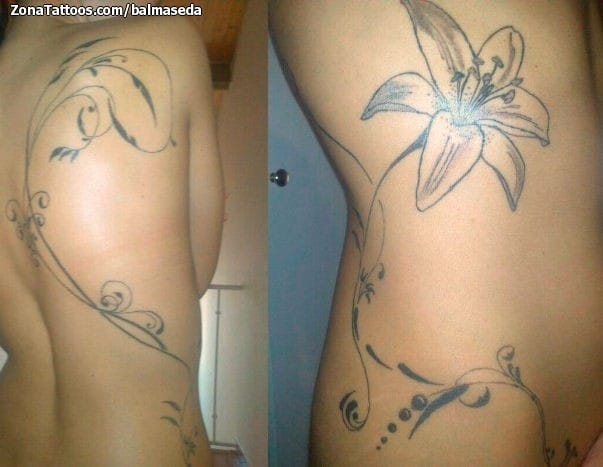 Tattoo photo Lilies, Flowers, Flourish