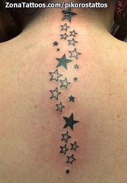 Foto de tatuaje Estrellas, Espalda