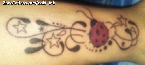 Foto de tatuaje Mariquitas, Insectos, Filigranas