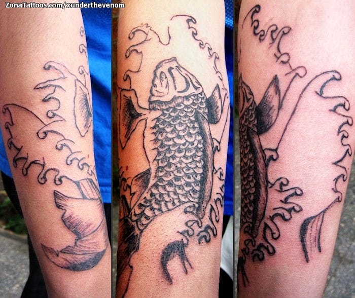 Foto de tatuaje Koi, Peces, Orientales