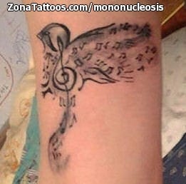 Foto de tatuaje Notas Musicales, Aves, Animales