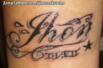 Foto de tatuaje Nombres, Letras, Filigranas