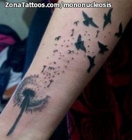 Tattoo photo Dandelions, Birds, Animals