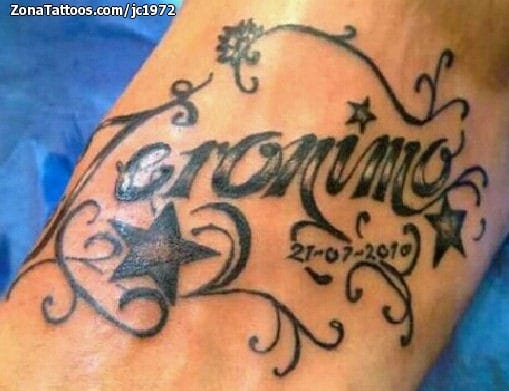 Foto de tatuaje Jerónimo, Nombres, Letras