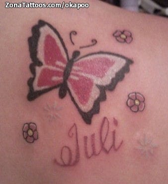Tattoo of Names, Letters, Butterflies