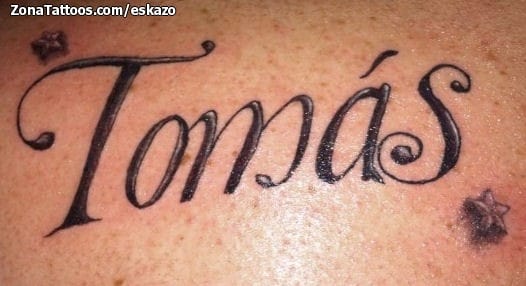 Tattoo photo Tomás, Names, Letters