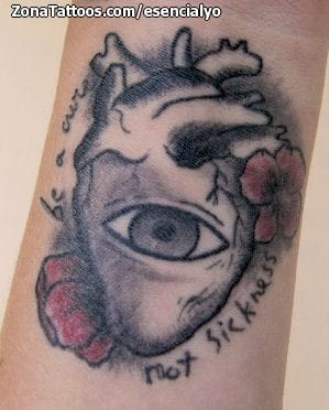 Tattoo photo Hearts, Eyes, Poppies