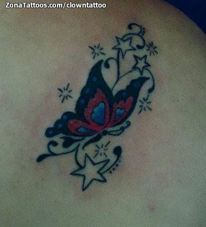 Foto de tatuaje Mariposas, Estrellas, Insectos