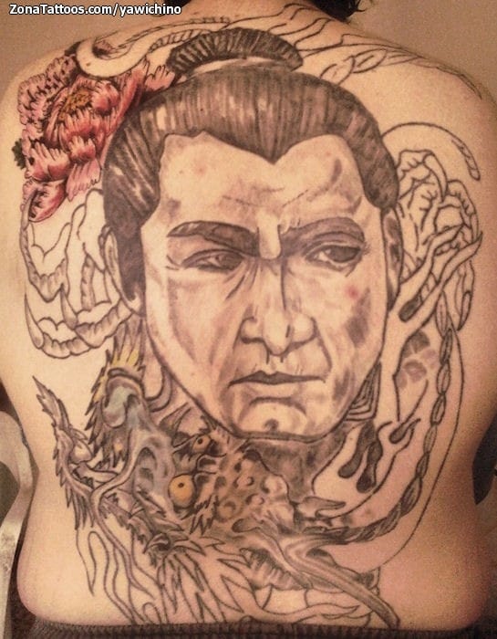 Tattoo photo Samurai, Dragons, Peonies