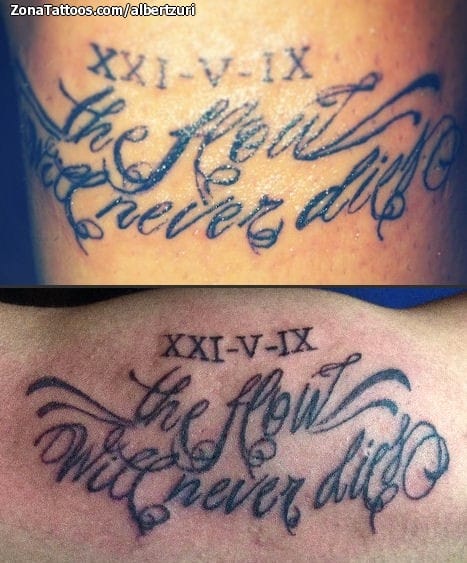 Tattoo photo Messages, Letters, Roman numerals