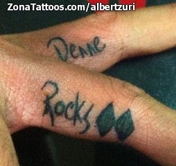 Foto de tatuaje Letras, Dedos