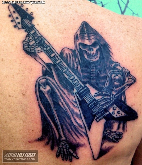 Tattoo photo Grim Reapers, Guitars, Gothic